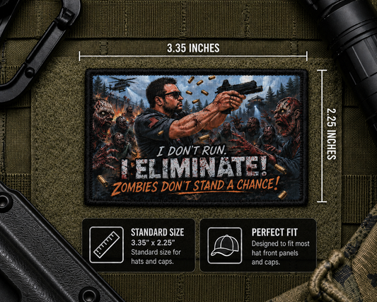 Execute Zombies Patch with dimensions and backing feature information.