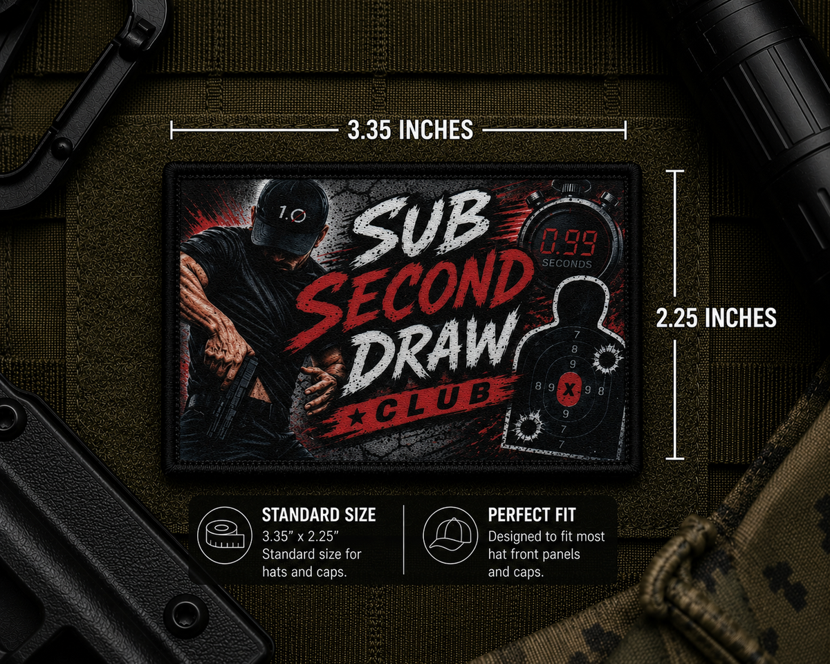 Sub Second Draw Patch with dimensions and backing feature information.