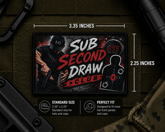 Sub Second Draw Patch with dimensions and backing feature information.