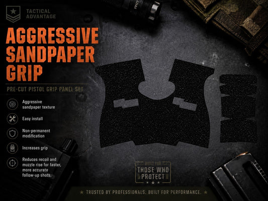 Sig Sauer - Grit Lock Grips adhesive grip panels and texture information.