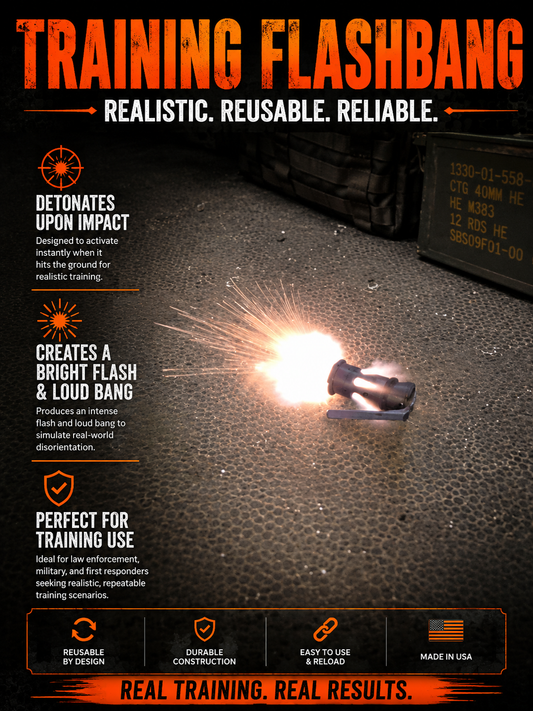 Training flashbang product image showing flash during a demonstration.