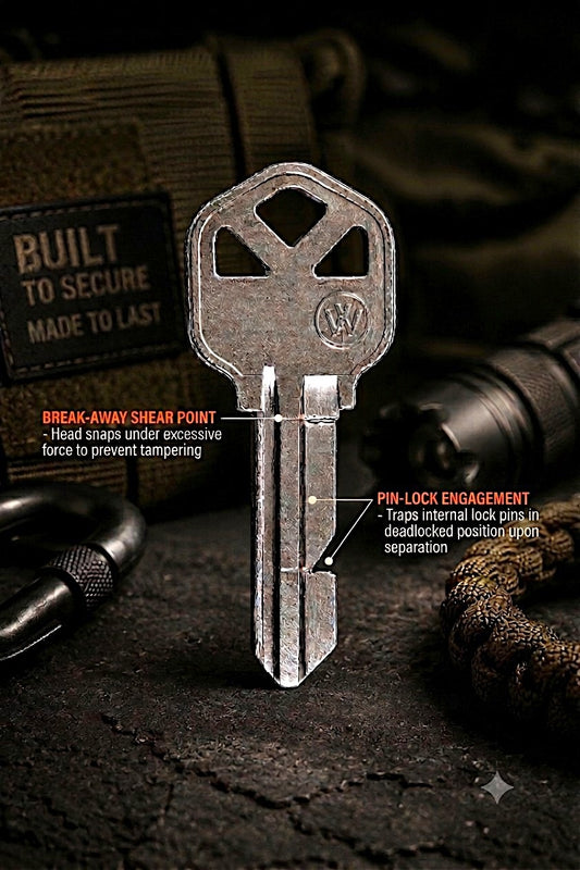 Lock Block Key - 2 Pack product graphic showing the item and its features.
