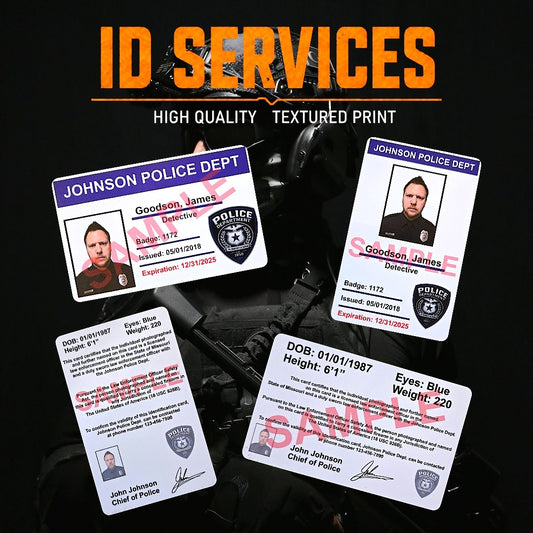 ID Card Service product graphic showing the item and its features.