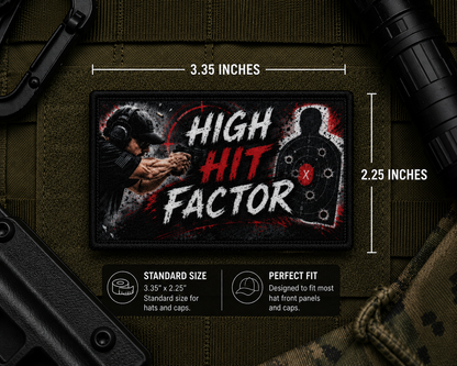 High Hit Factor Patch with dimensions and backing feature information.