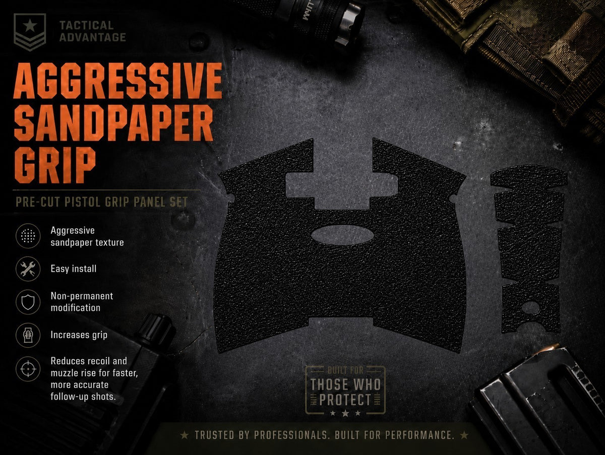 Palmetto State Armory - Grit Lock Grips adhesive grip panels and texture information.
