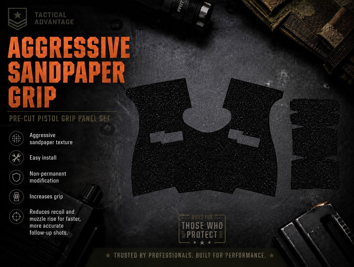 Sig Sauer - Grit Lock Grips adhesive grip panels and texture information.