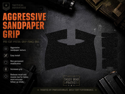 Smith & Wesson - Grit Lock Grips adhesive grip panels and texture information.