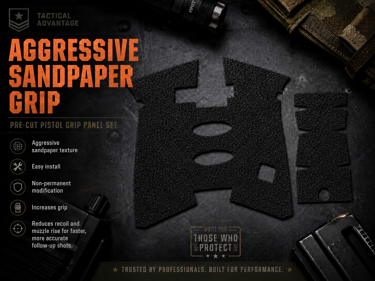 Glock - Grit Lock Grips adhesive grip panels and texture information.