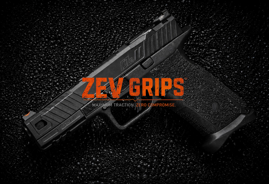 ZEV - Grit Lock Grips shown on a compatible pistol.