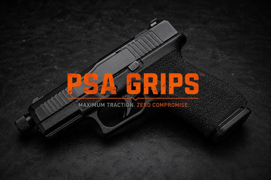 Palmetto State Armory - Grit Lock Grips shown on a compatible pistol.