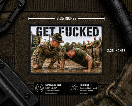 Get Fucked Patch with dimensions and backing feature information.