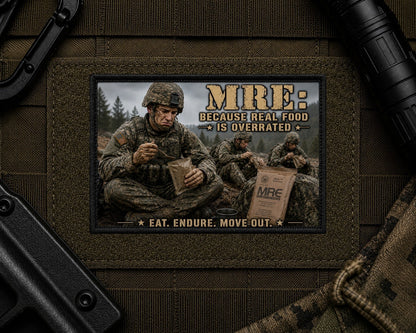 Army Chow Patch design with a black border on tactical gear.
