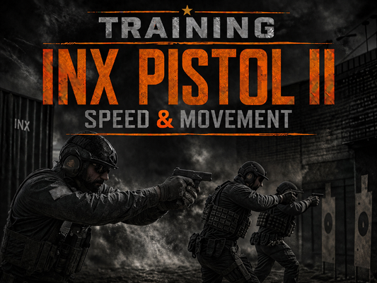 INX Pistol II course graphic with training topic.