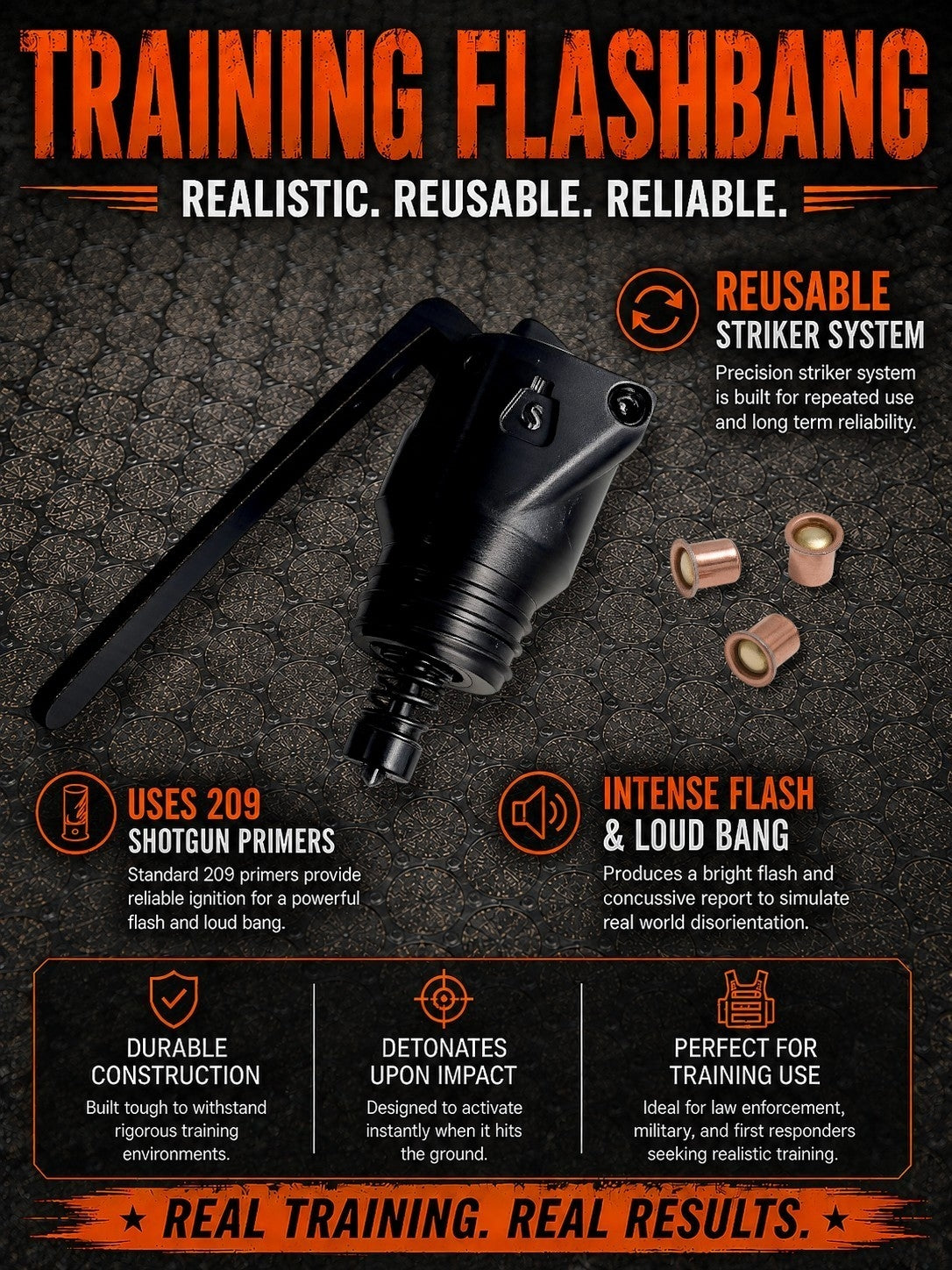 Training flashbang comparison graphic showing available training device models.
