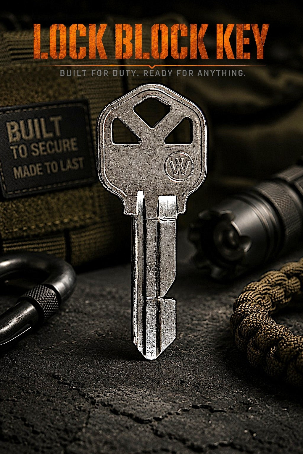 Lock Block Key - 2 Pack product graphic showing the item and its features.